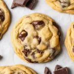 Delicious chocolate chip cookies with gooey chocolate chunks and golden edges