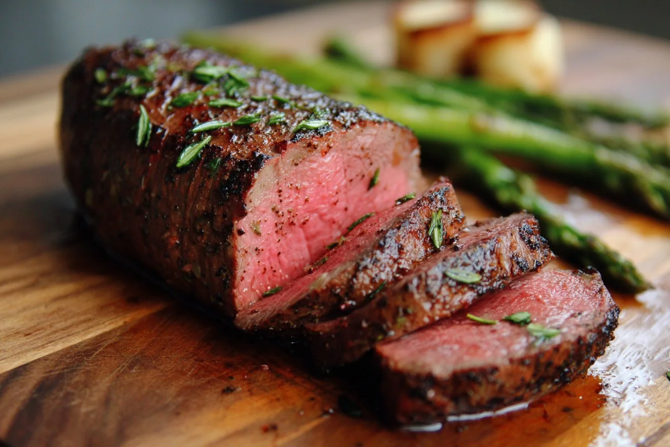Air-fried beef tenderloin cooked to perfection, juicy and tender.