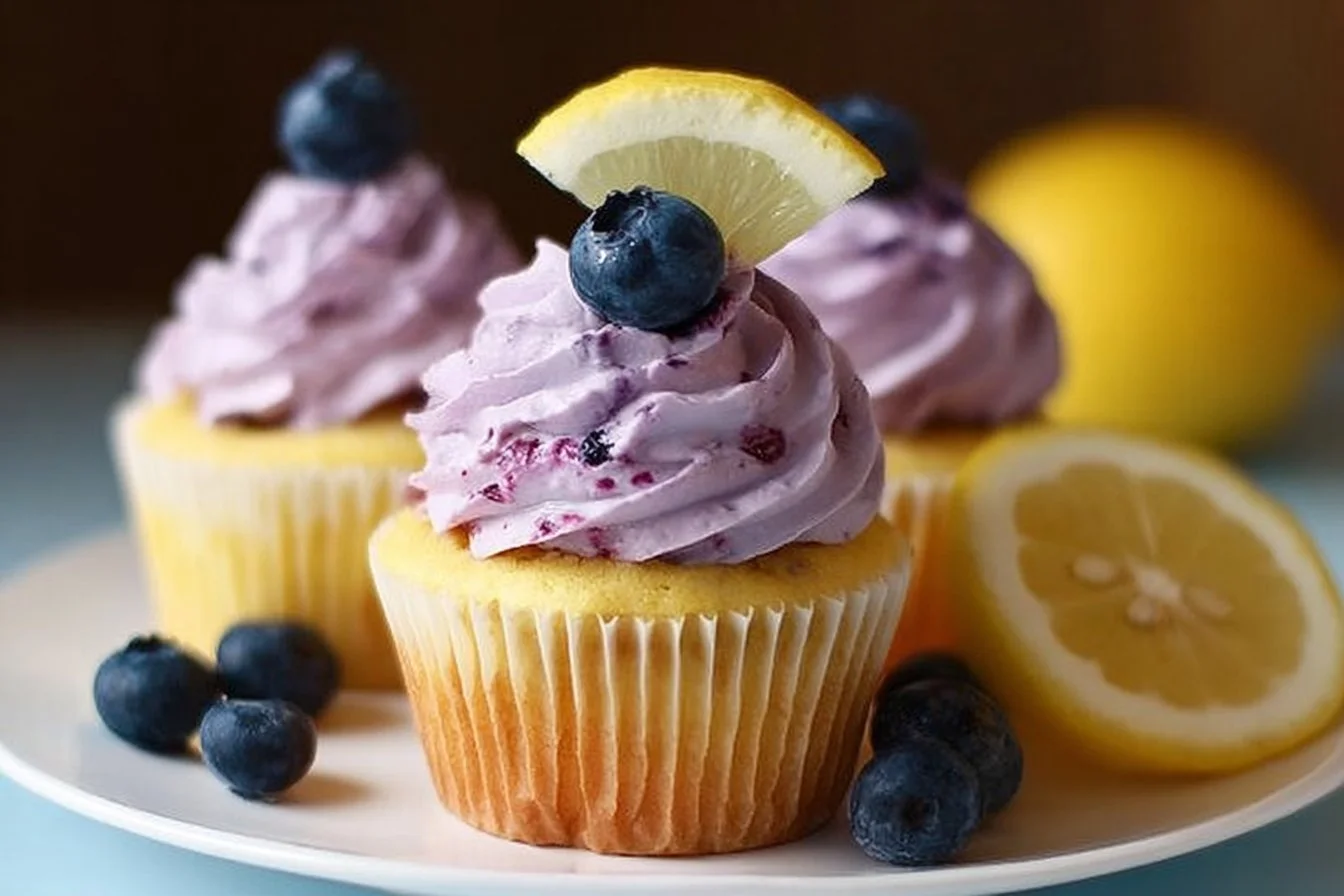 Best 12 Berry Dessert Recipes for Delicious Sweet Treats 10 Lemon Cupcakes with Blueberry Buttercream