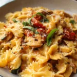 Delicious Marry Me Chicken Pasta served in a bowl with herbs and cheese.