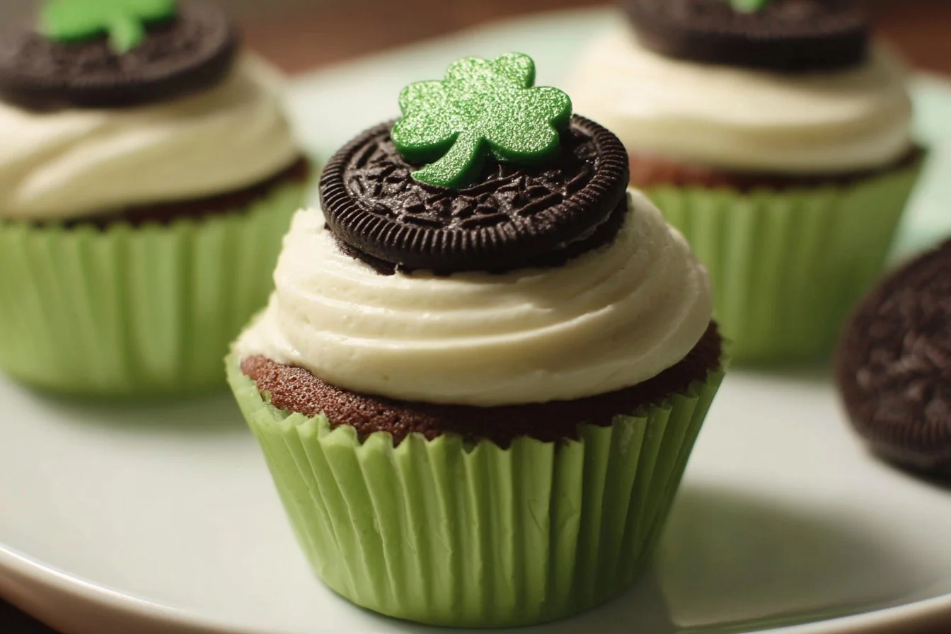 OREO Cookies-Shamrock Cupcakes