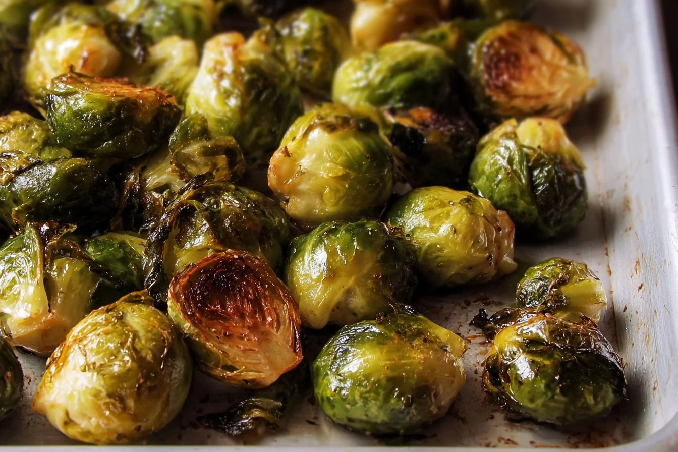 Delicious roasted Brussels sprouts served in a bowl