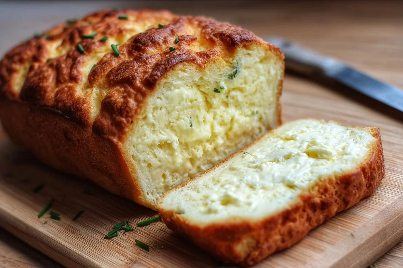 2-Ingredient cottage cheese bread fresh out of the oven