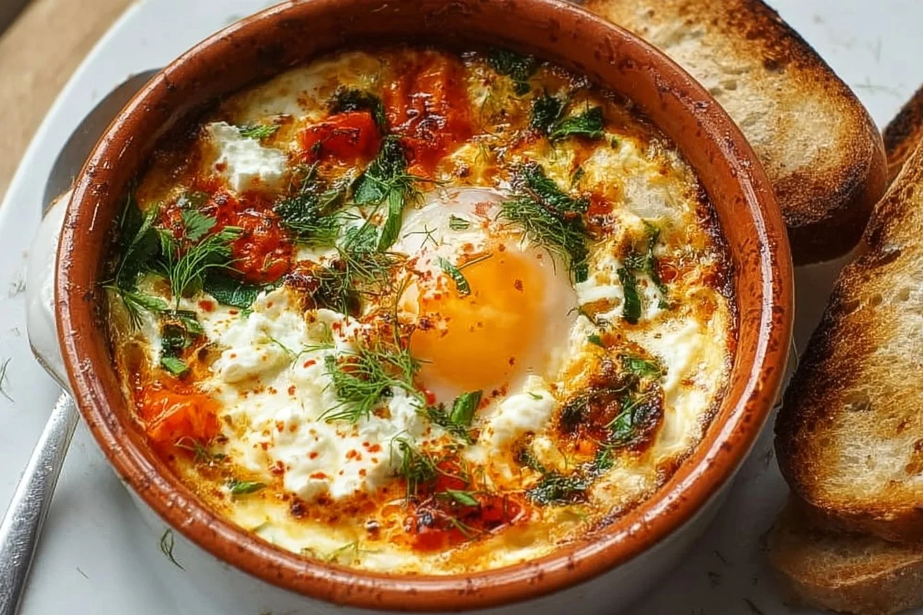 Baked Feta Eggs
