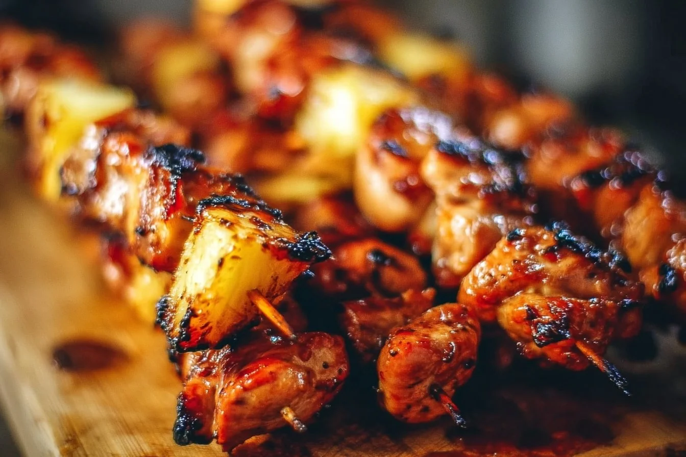 BBQ Pineapple Chicken Kabobs
