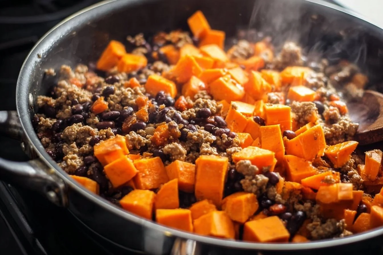 Ground Beef & Sweet Potato Skillet