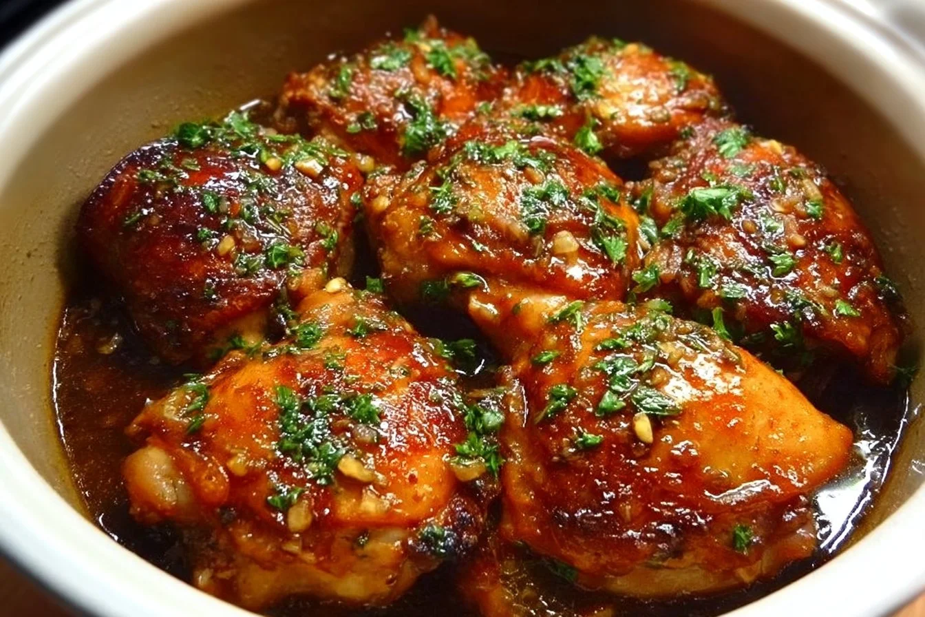 Delicious Instant Pot Honey Garlic Chicken served with vegetables