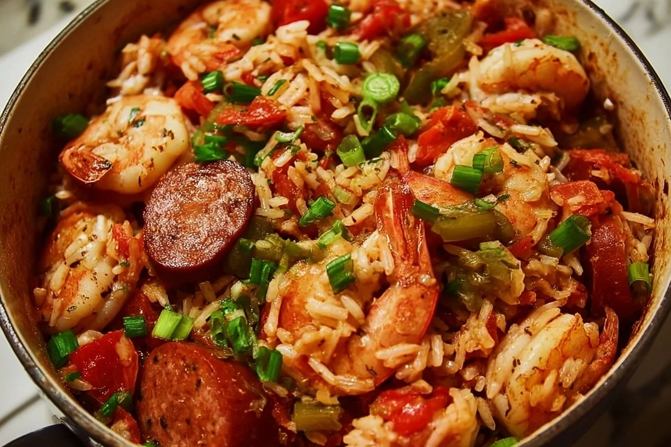 Jambalaya 3 Delicious Jambalaya dish featuring rice, spices, and seafood