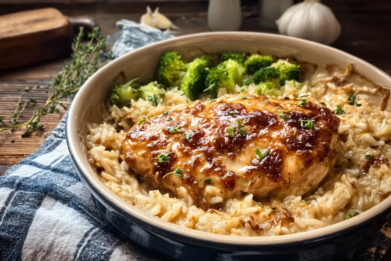 Lazy Day Creamy Chicken & Rice Casserole