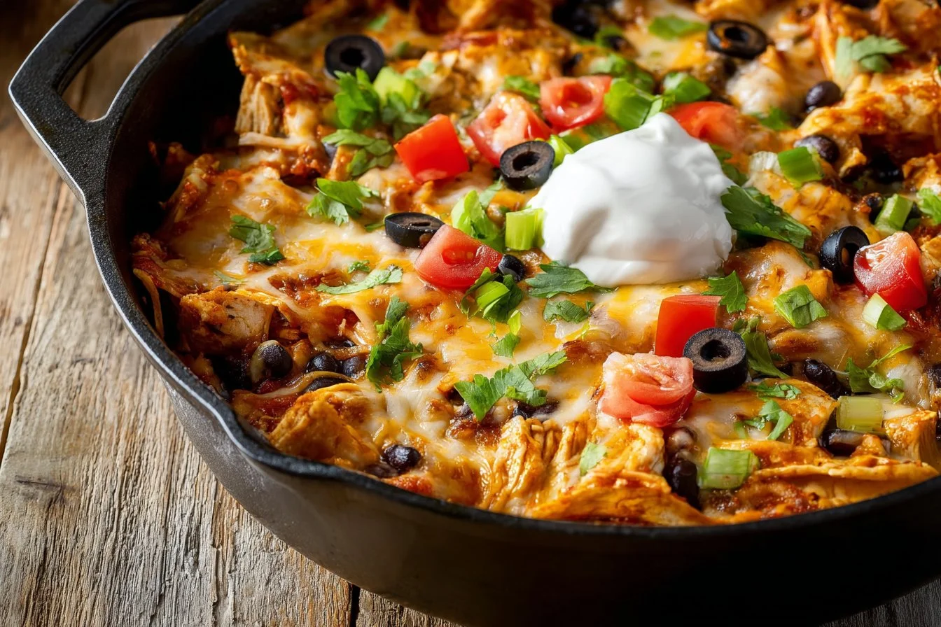 Mexican-inspired Chicken Black Bean Enchilada Skillet