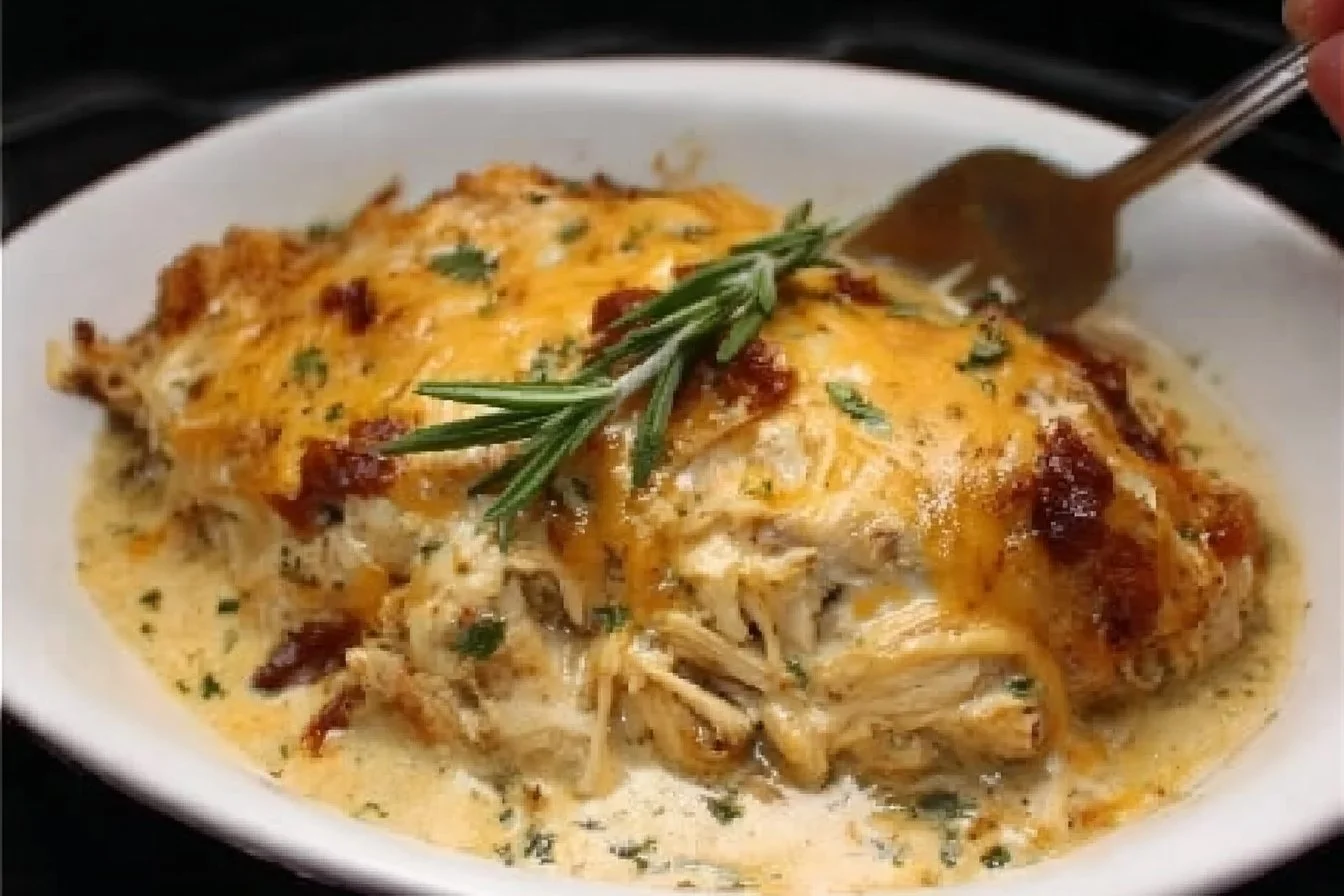 Delicious bowl of Slow Cooker Crack Chicken topped with green onions