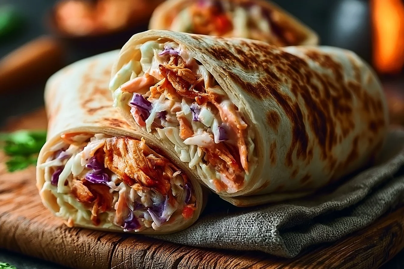 BBQ Chicken Coleslaw Wraps 4 BBQ Chicken Coleslaw Wraps