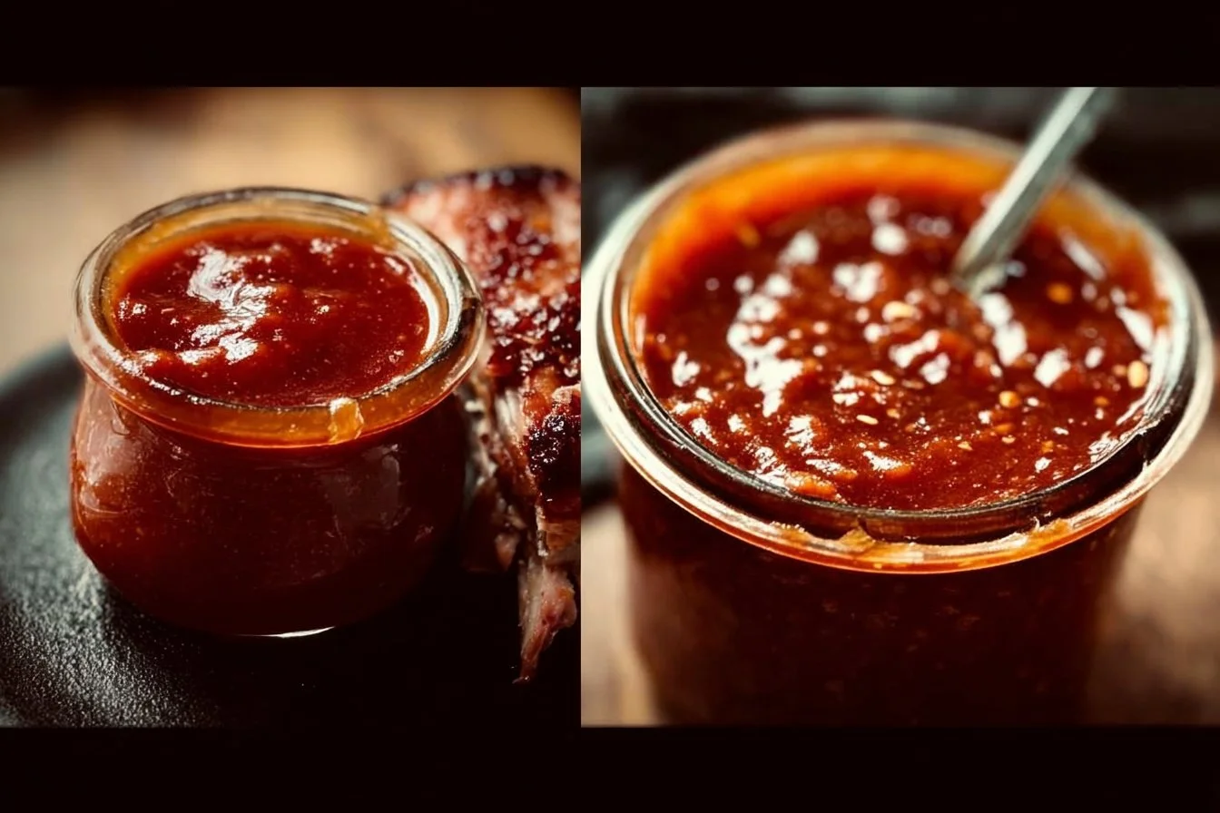 Variety of delicious homemade BBQ sauces in jars ready for grilling