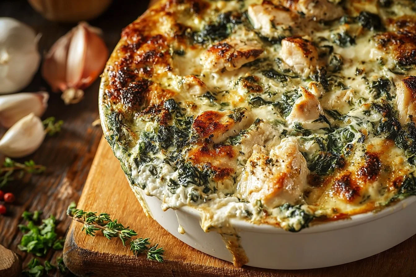 Chicken and Spinach Casserole with Cream Cheese