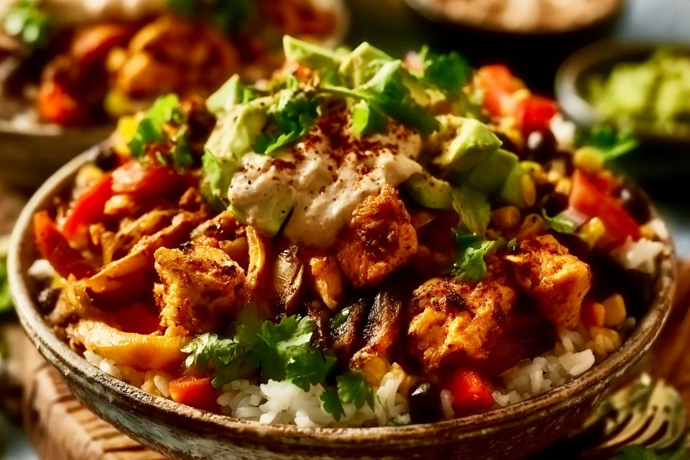 Easy Chicken Fajita Burrito Bowls 4 Easy Chicken Fajita Burrito Bowls