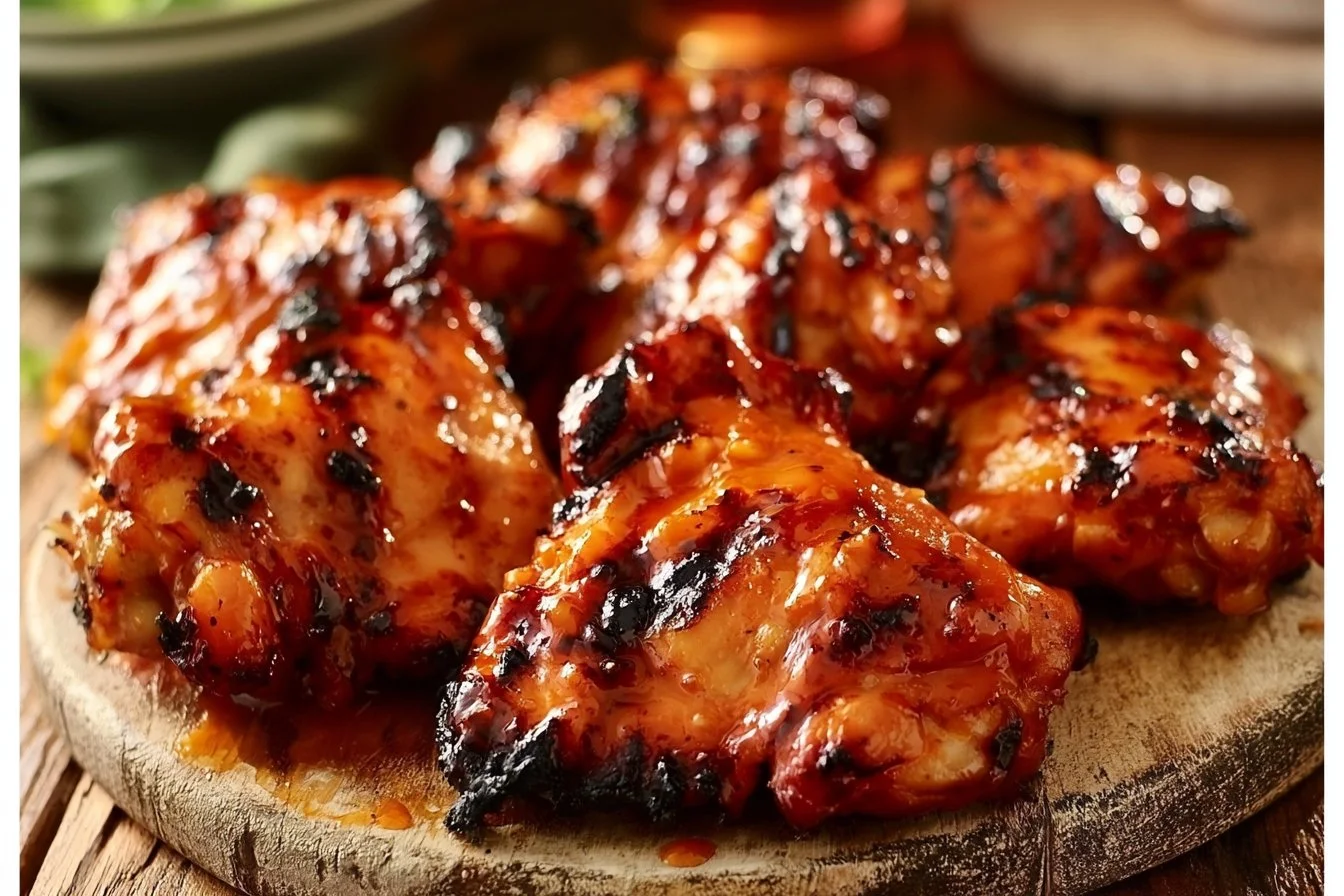 Grilled Honey Buffalo Chicken Thighs
