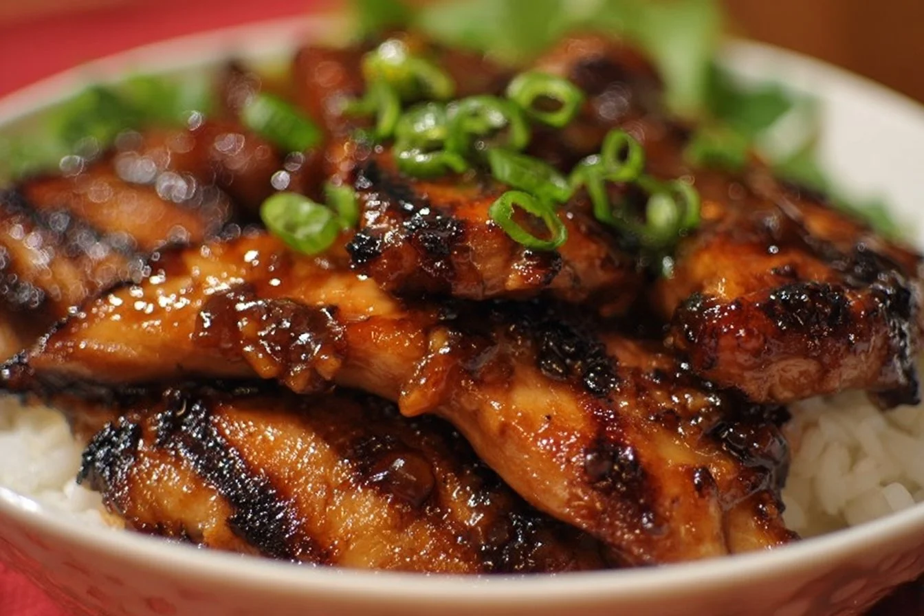 Hawaiian Teriyaki Chicken 3 Delicious Hawaiian Teriyaki Chicken served with rice and vegetables