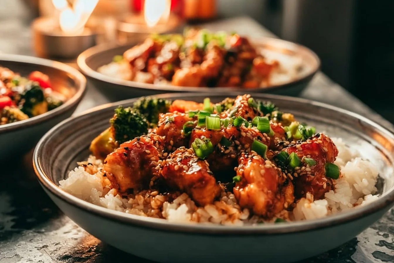Healthy Sticky Chicken Bowls