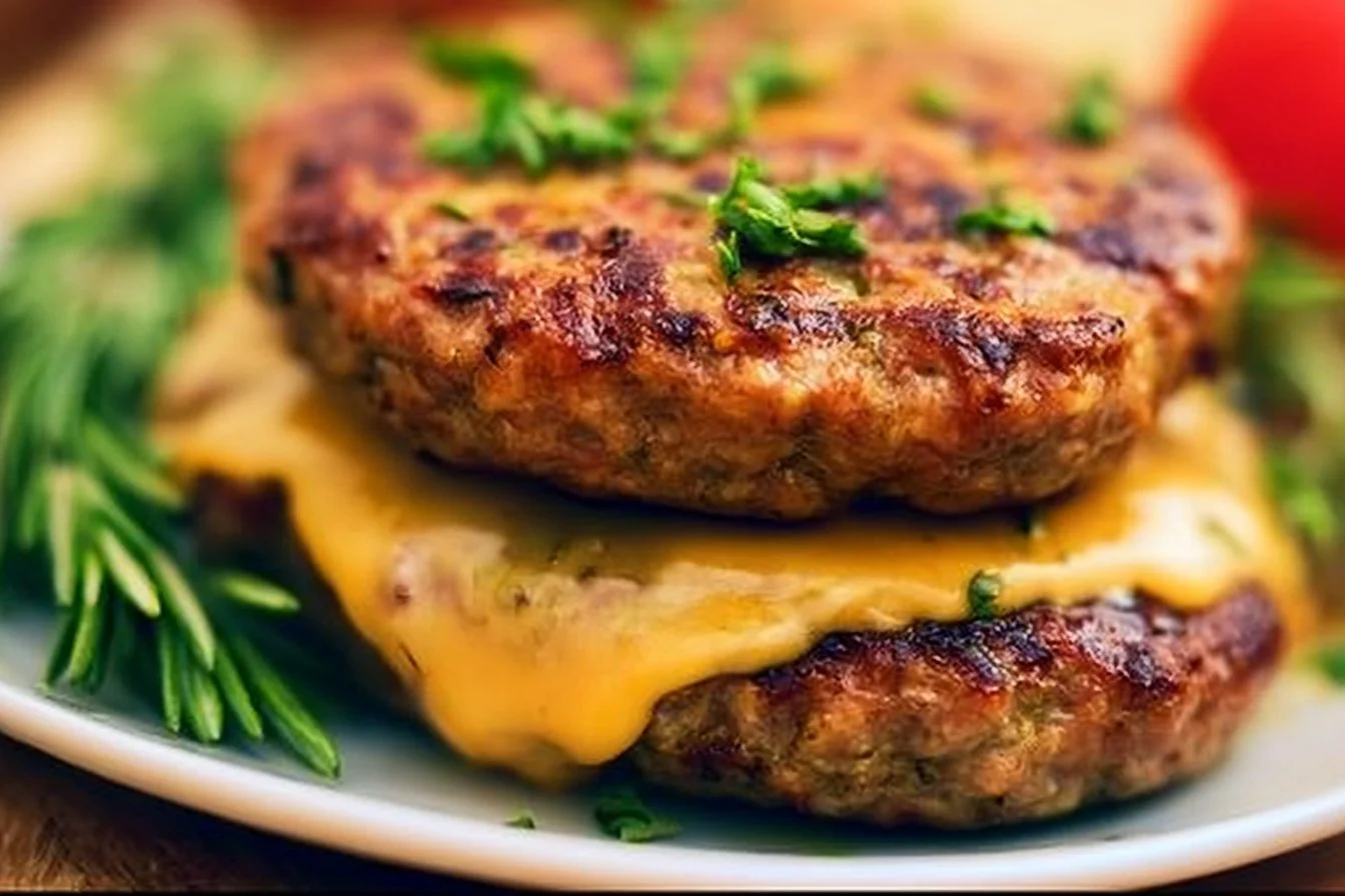 Homemade Burger Patties 3 Delicious homemade burger patties on a grill ready to serve