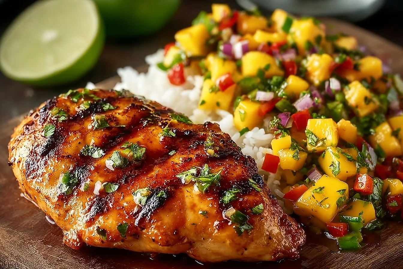 Honey Lime Chicken with Mango Salsa 4 Honey Lime Chicken with Mango Salsa
