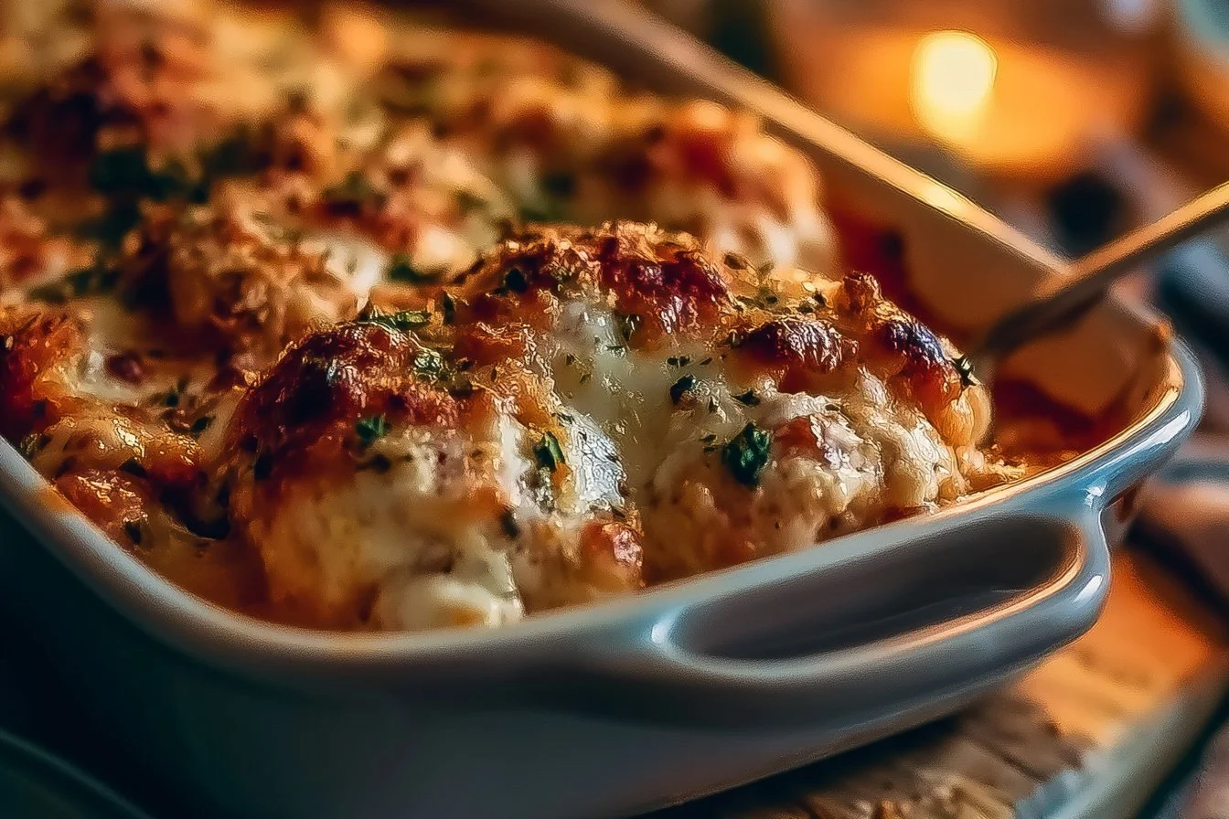 Irresistibly Cheesy High Protein Chicken Parmesan Casserole