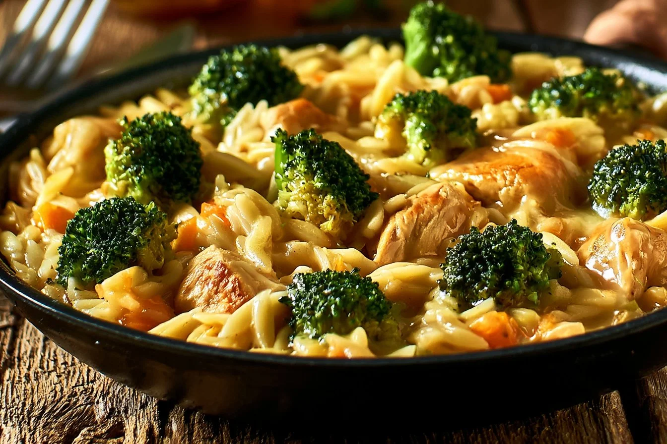 One Pot Cheesy Chicken And Broccoli Orzo 4 One Pot Cheesy Chicken And Broccoli Orzo
