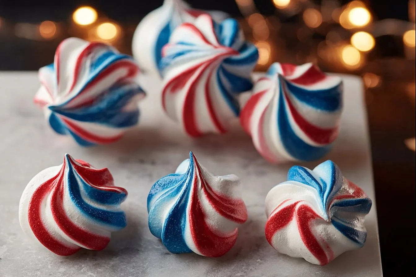 Patriotic Meringue Kisses