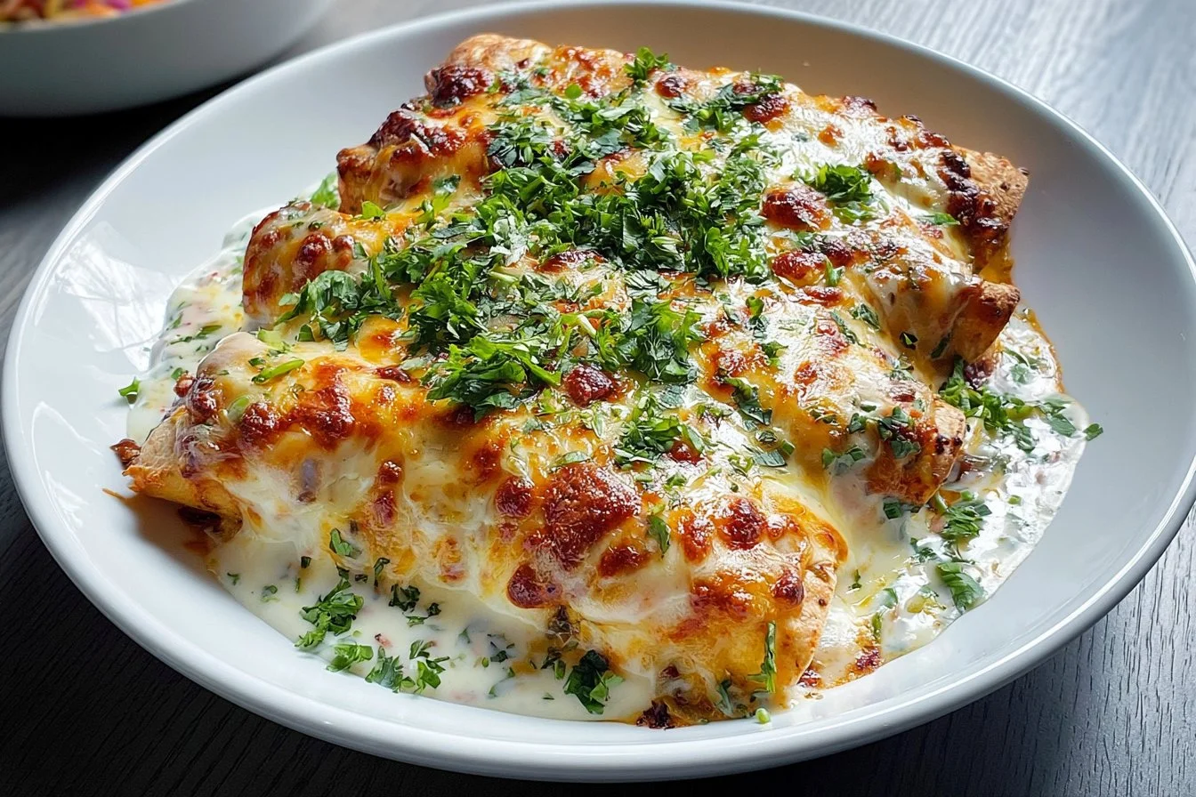 Protein-Packed Enchiladas 3 Delicious protein-packed enchiladas served on a plate with fresh toppings