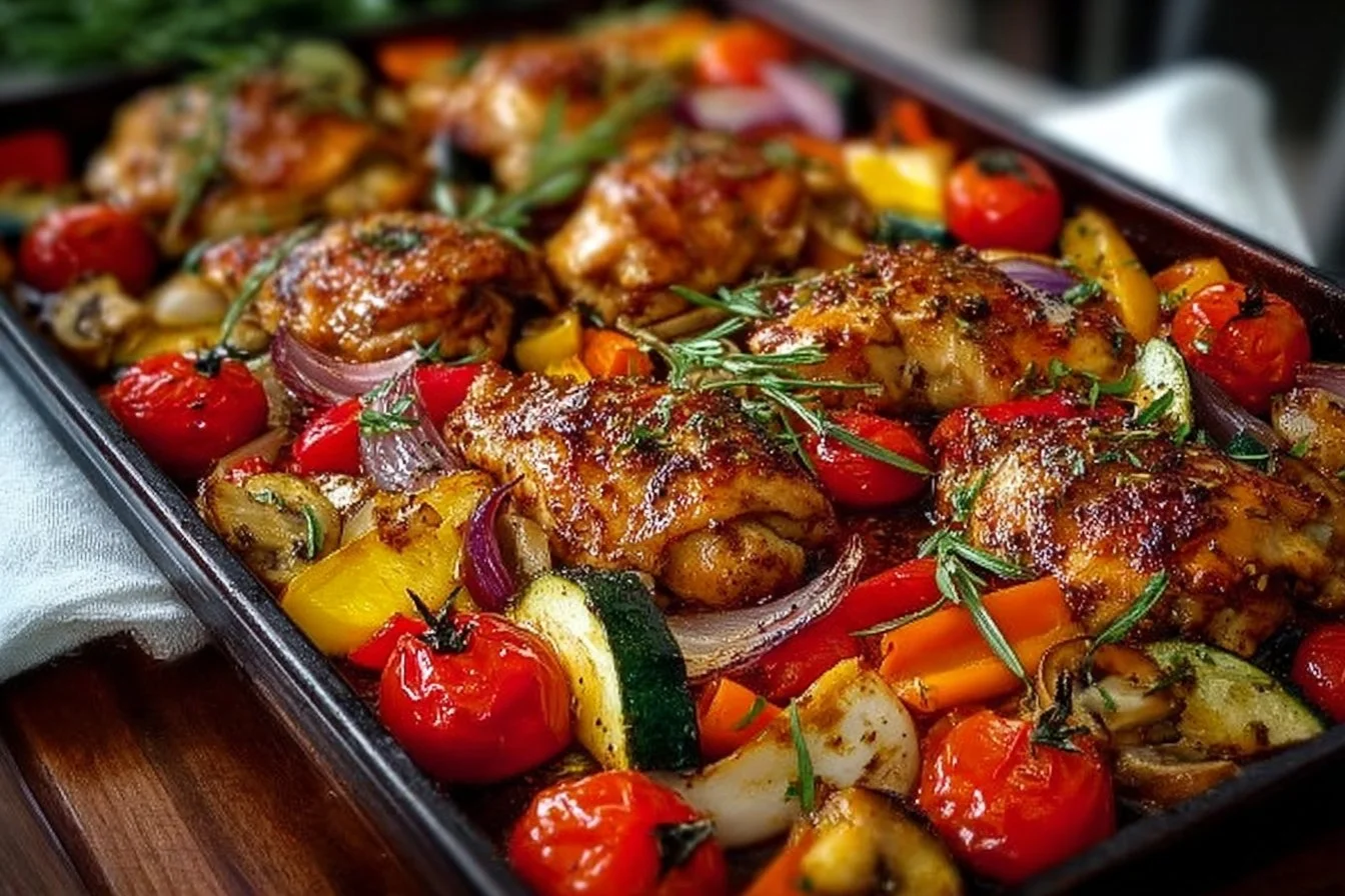 Sheet Pan Balsamic Glazed Chicken and Veggies 4 Sheet Pan Balsamic Glazed Chicken and Veggies
