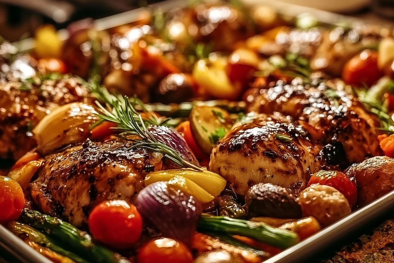Sheet Pan Balsamic Glazed Chicken and Veggies 4 Sheet Pan Balsamic Glazed Chicken and Veggies