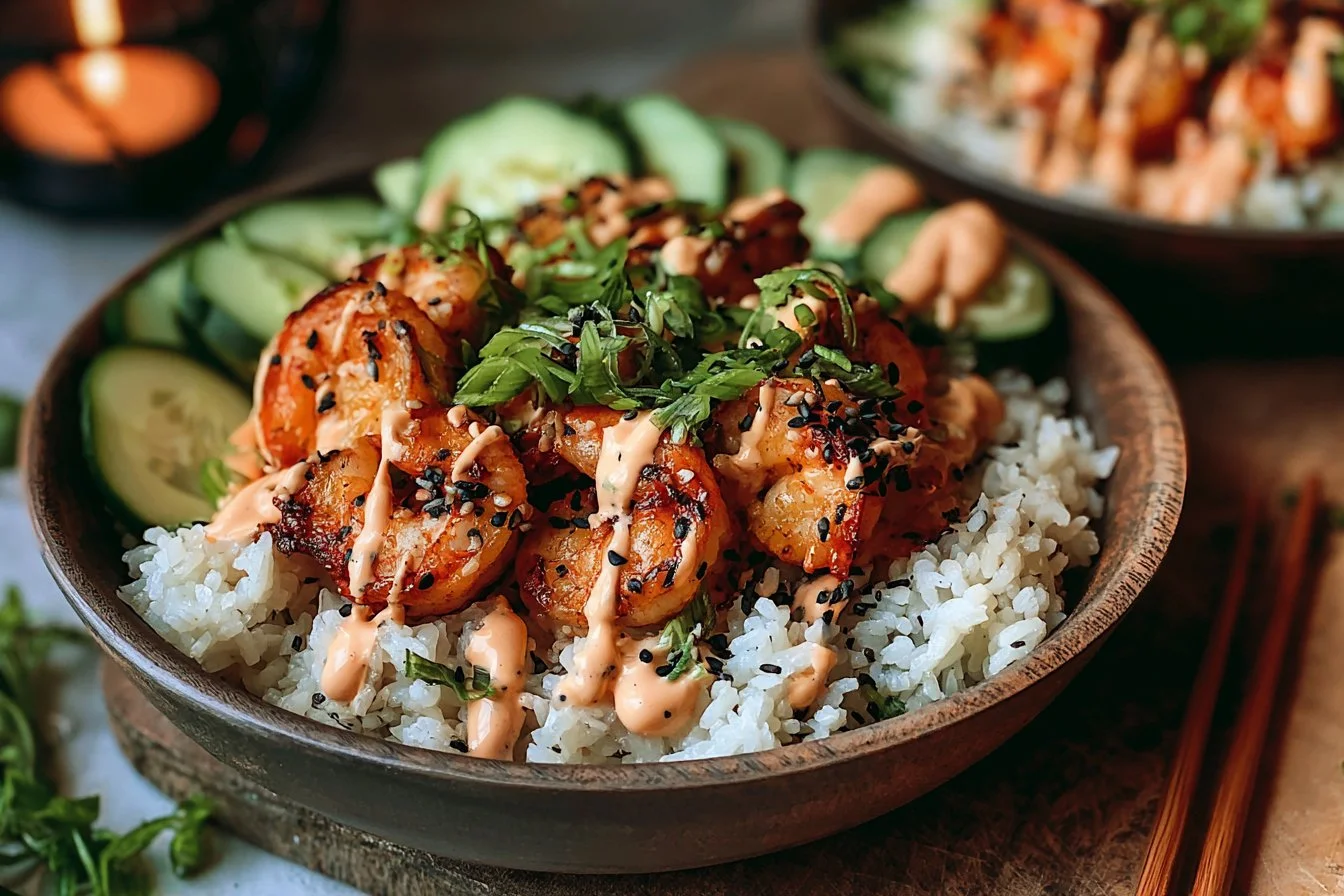 Shrimp Rice Bowls with Spicy Mayo 4 Shrimp Rice Bowls with Spicy Mayo