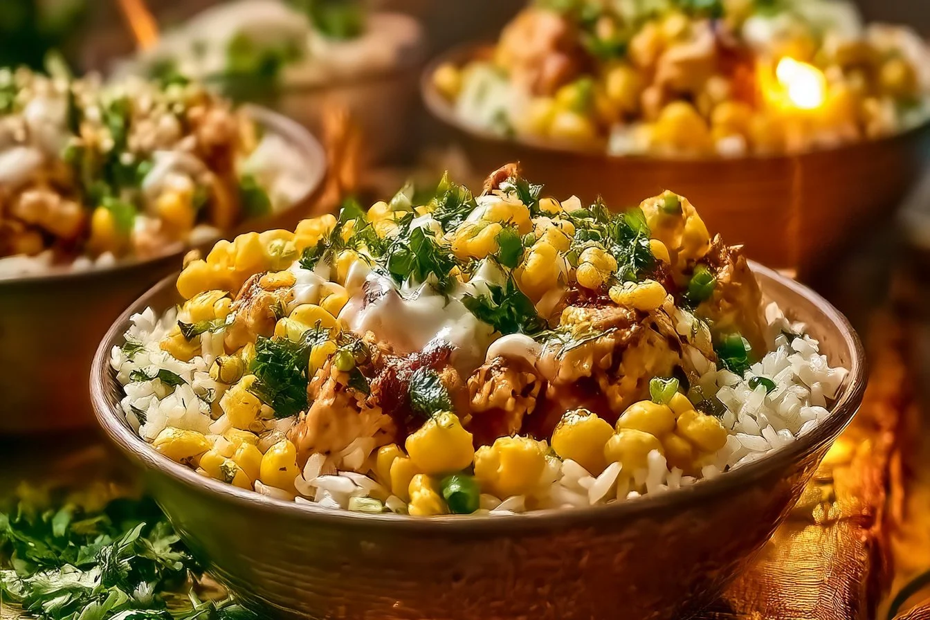 Street Corn Chicken Rice Bowls