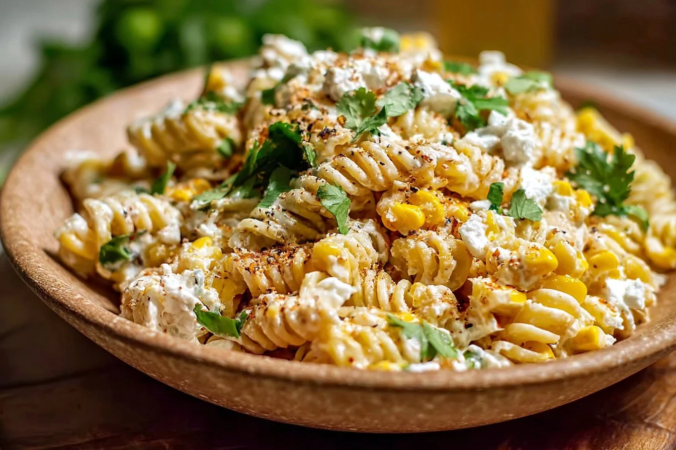 Tasty Elote Pasta Salad with Greek Yogurt - Moana's Kitchen