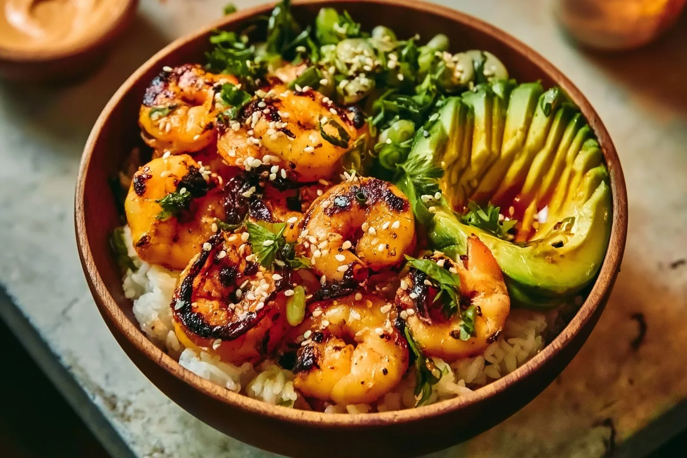 The Ultimate Charred Shrimp and Avocado Bowl