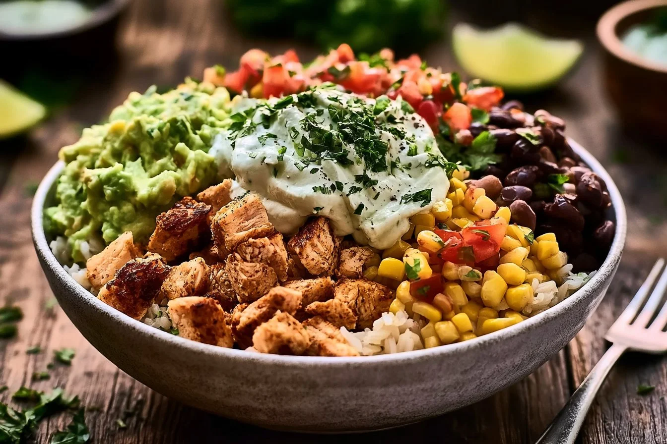 High Protein Chicken Burrito Bowl